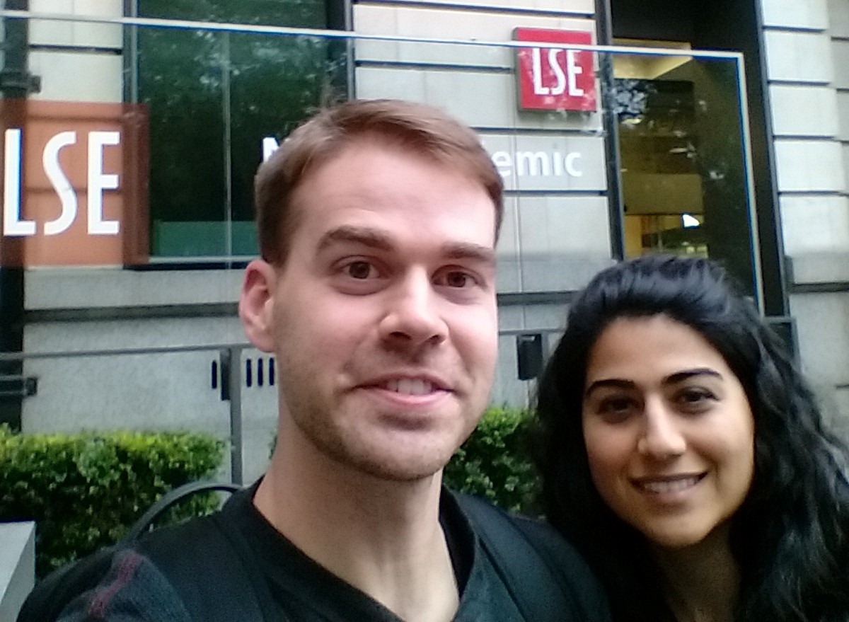 Shima Rayej and Dylan Hall at the London School of Economics